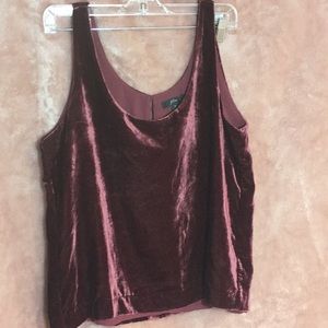 J. Crew Velvet burgundy tank size 8